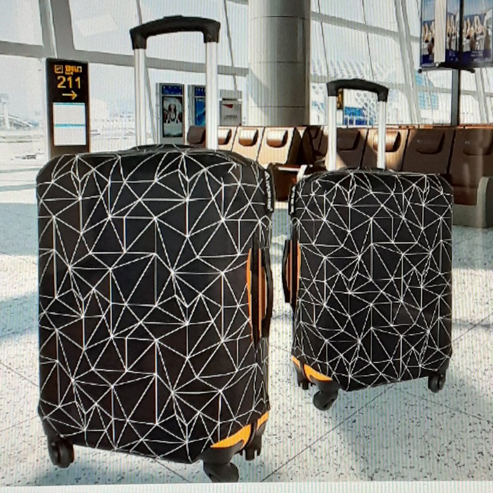 Stretch Fabric Suitcase Covers 2 pcs -1 large, 1 medium - Grey - Picture 4 of 10